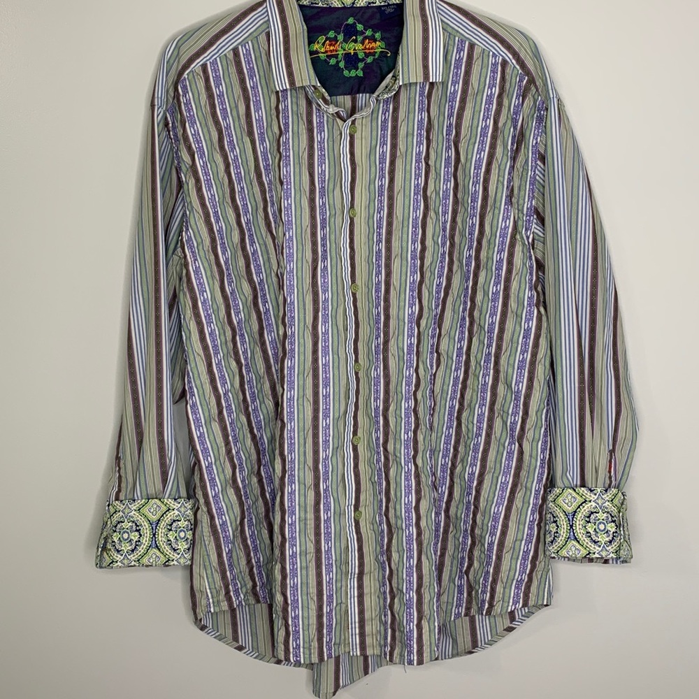 Robert Graham Textured Front Shirt 3XL Embroidery